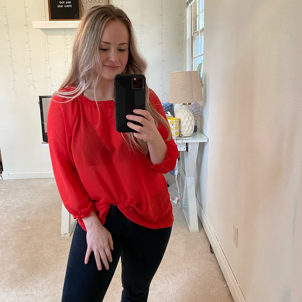 Red blouse